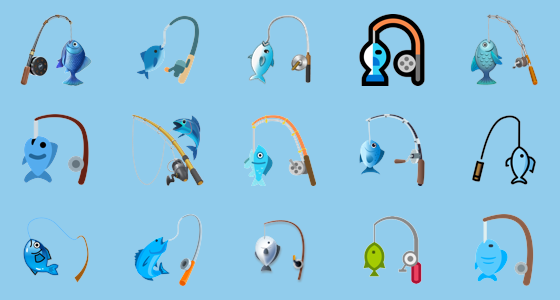 Símbolos y emojis de pesca para usar en redes sociales
